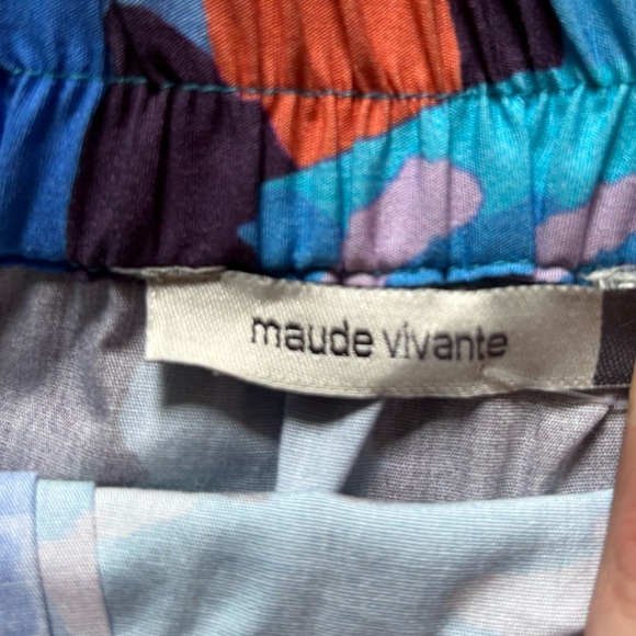 NWT Maude Vivante Cotton Colorful Abstract Skirt Size Small Boutique Unique - Picture 3 of 9